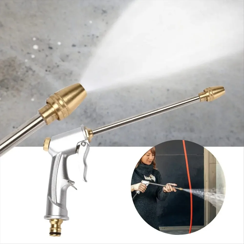 A78I Car Wash Nozzle Nozzles for Garden Household All-Metal Pacifier-Type Extension Rod Car Wash Aluminum,Silver