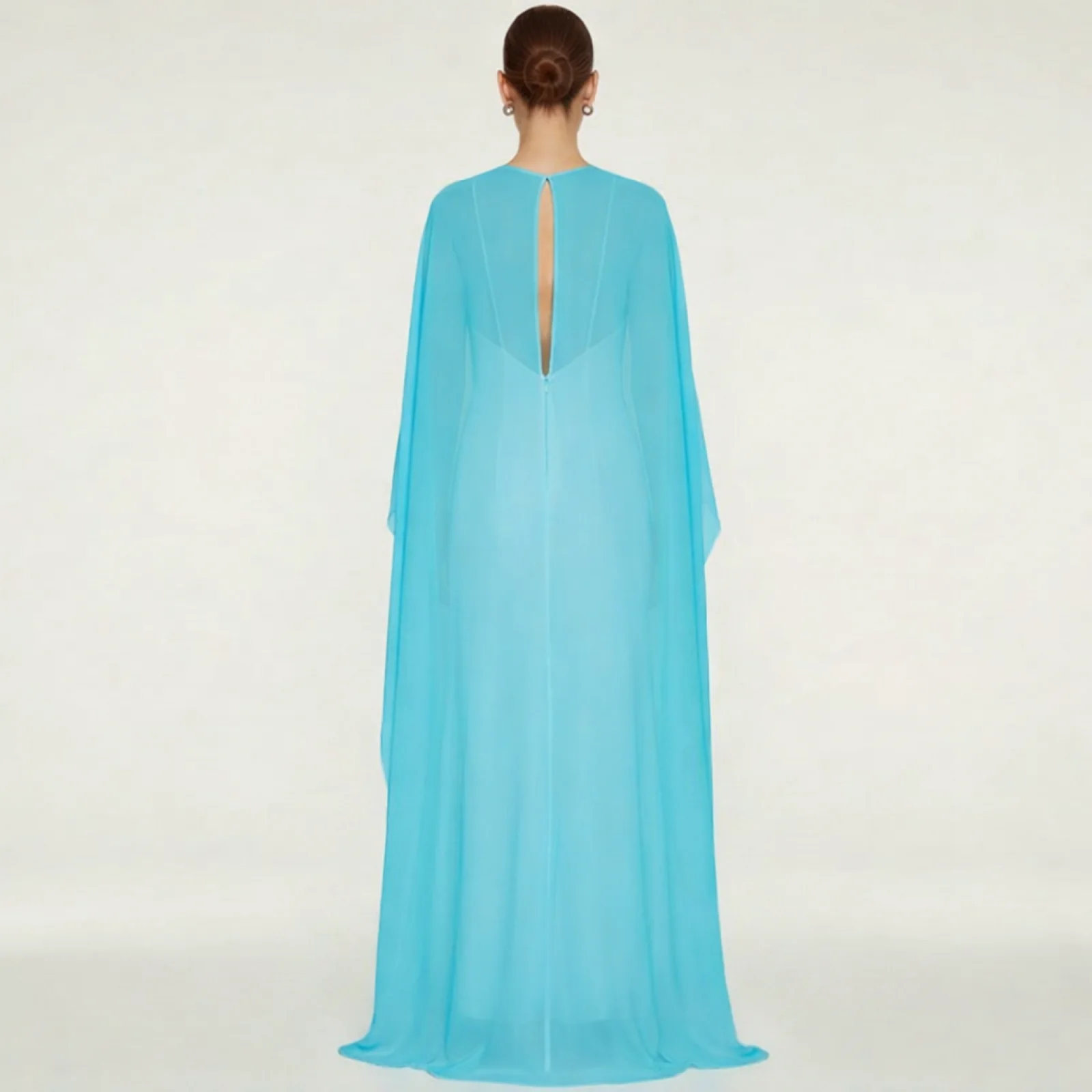 Women s Sheer Chiffon Cape Floor Length Shawl Elegant Lightweight Cover Up Tops Evening Cape