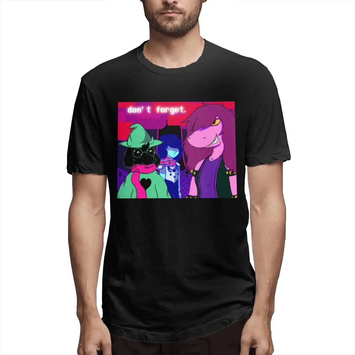 Undertale Deltarune Don't Forget Kris Ralsei Susie 2021 Mens oversized summer t shirt printed novelties