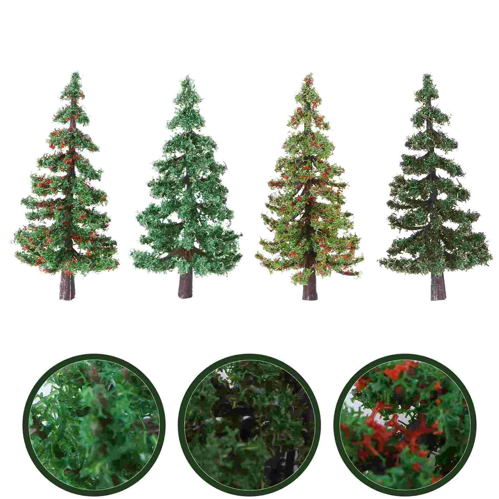 

4 Pcs Simulation Model Sand Table Tree Mini Landscape Plant Manual Scene Layout Nylon Accessory Student Small Artificial Plants