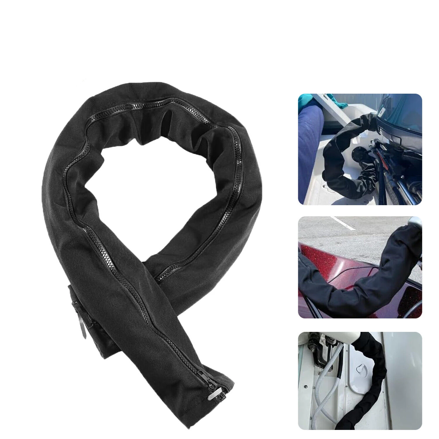 

MX 48'' Long Black Zippered Rigging Sleeve, ZRS-1-DP Casing, Trolling Motor Cable Organizer Sleeve