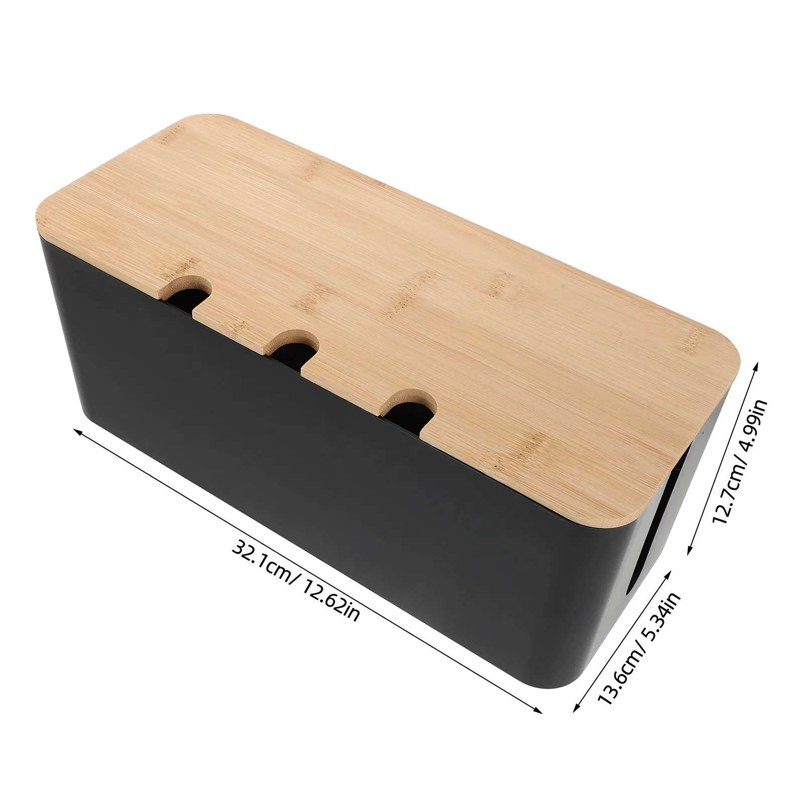 Bamboo Strip Organizer Box Cable Storage Case Multifunctional Desktop Cord Management Holder Home Office Use