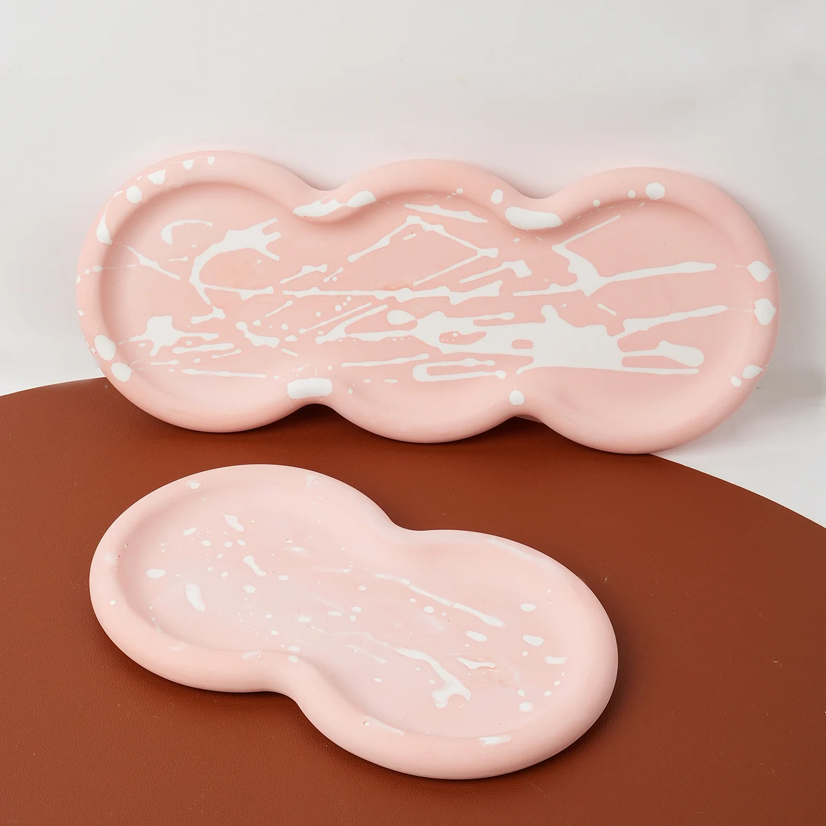 DIY Round Storage Tray Silicone Mold Handmade Plaster Coaster Craft Molds Concrete Resin Jewelry Display Plate Making Home Decor