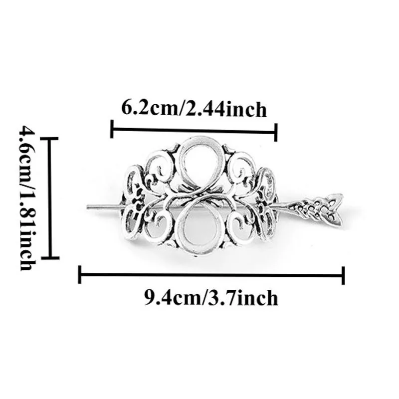 24-Piece Personalized Viking Celtic Style Hollowed-Out Retro Geometric Alloy Hair Clips For Party Cosplay Matching Accessories view 4