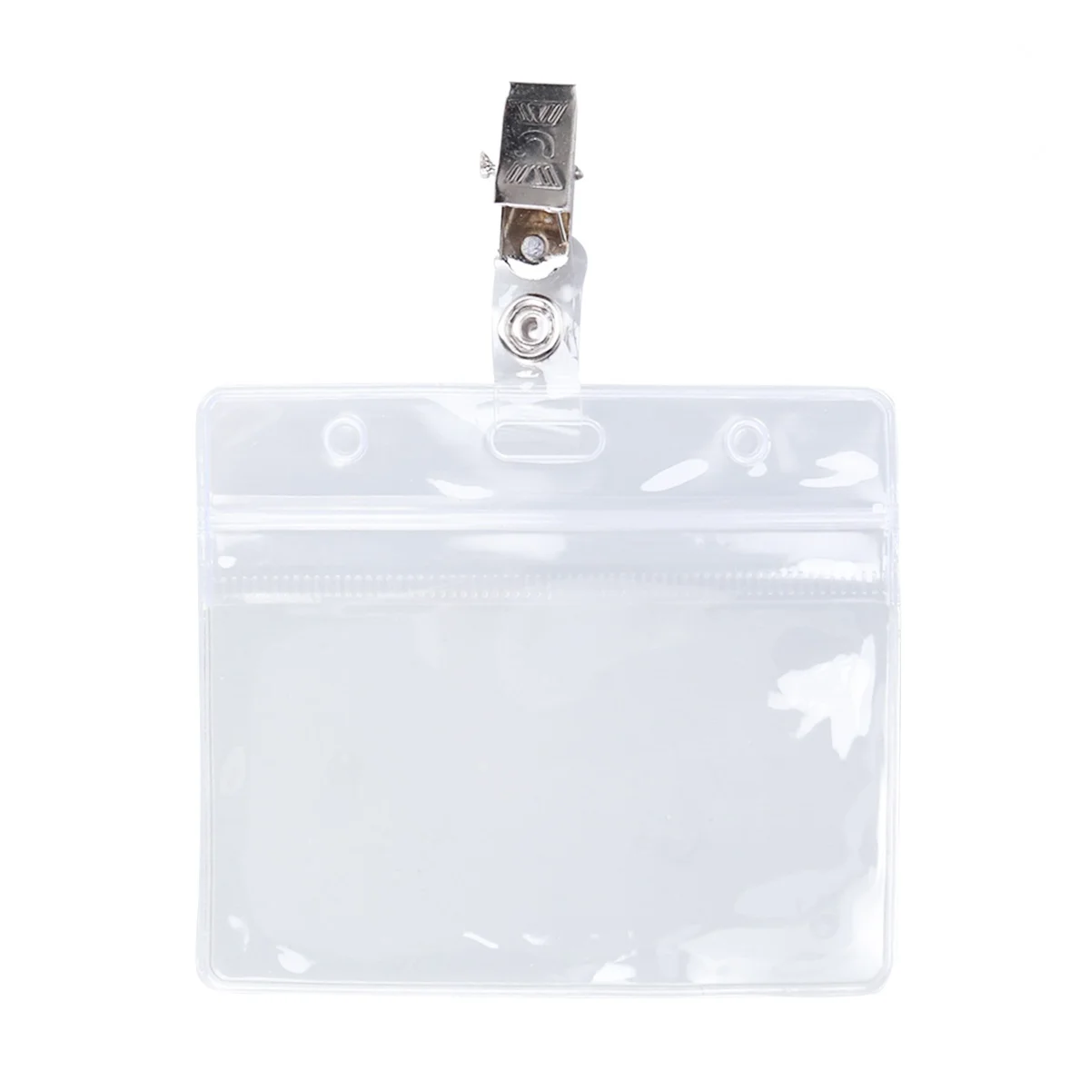 

25 pcs Horizontal Plastic Badge Holders Waterproof Transparent Id Holder Weather Resistant Business Card Holder Set Adjustable