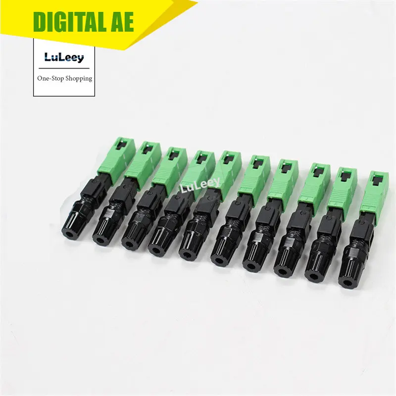 100pcs SC APC Fiber Optical Fast Connector FTTH Fiber Optical Connector Embedded Rubber-Covered Wire Butt Quick Connector