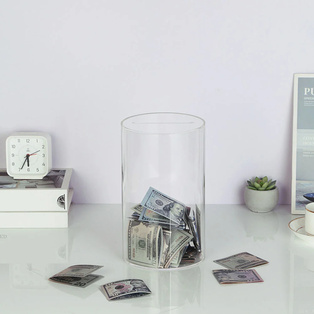 

Acrylic Money Box Transparent Piggy Bank Clear Coin Storage Home Desktop Decoration Piggy Bank Money Saving Box