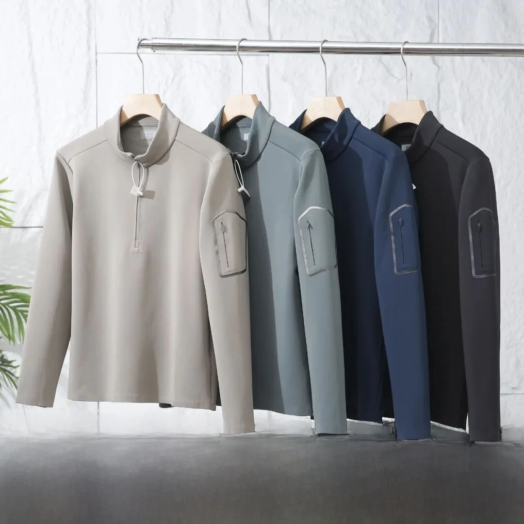 

Мужская уличная базовая дышащая футболка с застежкой-молнией Qui Dry 3D Tailoring Sl Glue 25, осенне-зимняя модная футболка