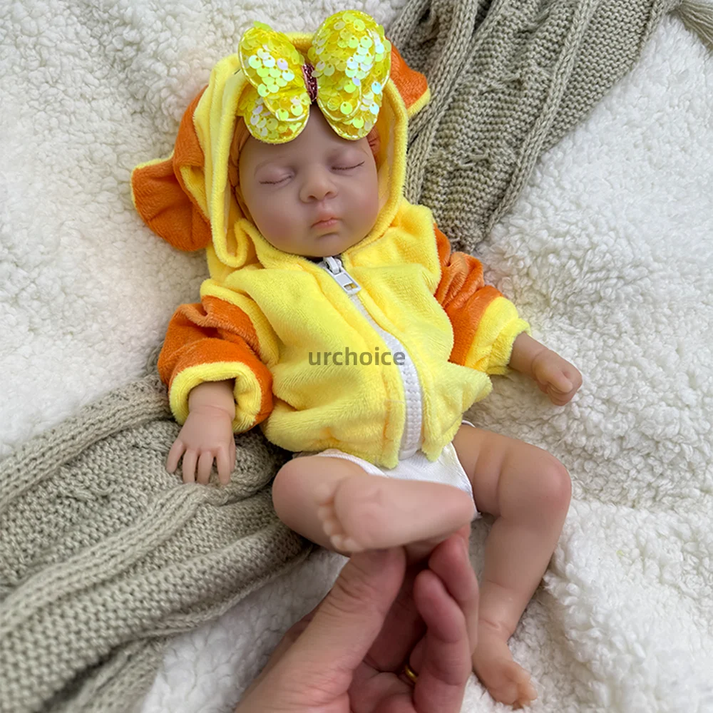 

12Inch Full Silicone Reborn Baby Sound Sleeping Girl Lifelike Face Realistic Newborn Dolls for Movie Props and Art Exhibitions