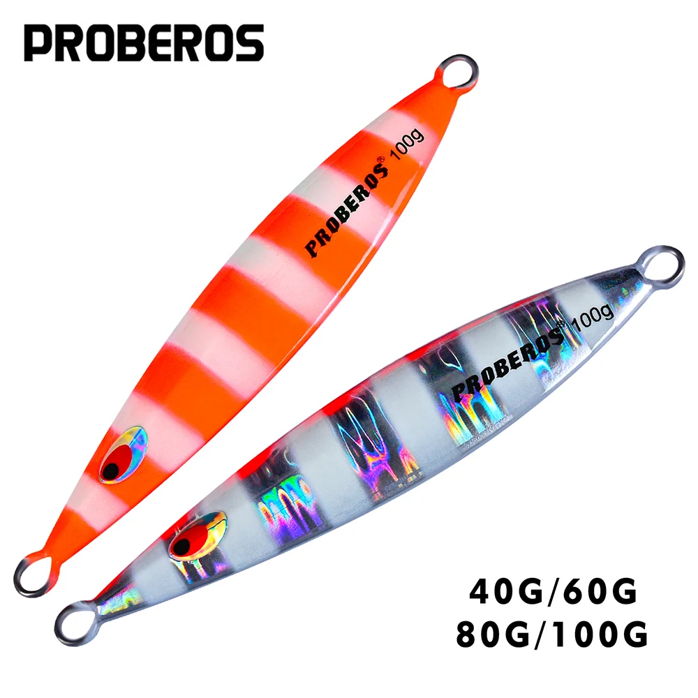 

PROBEROS Fishing Lures 6pcs Artificial Hard Baits Metal Jigs Saltwater Freshwater Swimbait Long Cast Wobbler Trout Bass Bait