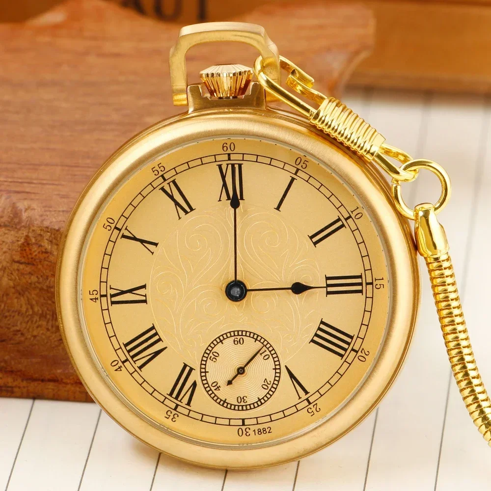 Luxury High Quality Gold Full Steel Imperial Pocket Watch Mechanical Wind Up Vintage Antique Clock Honed Stainless Original Box