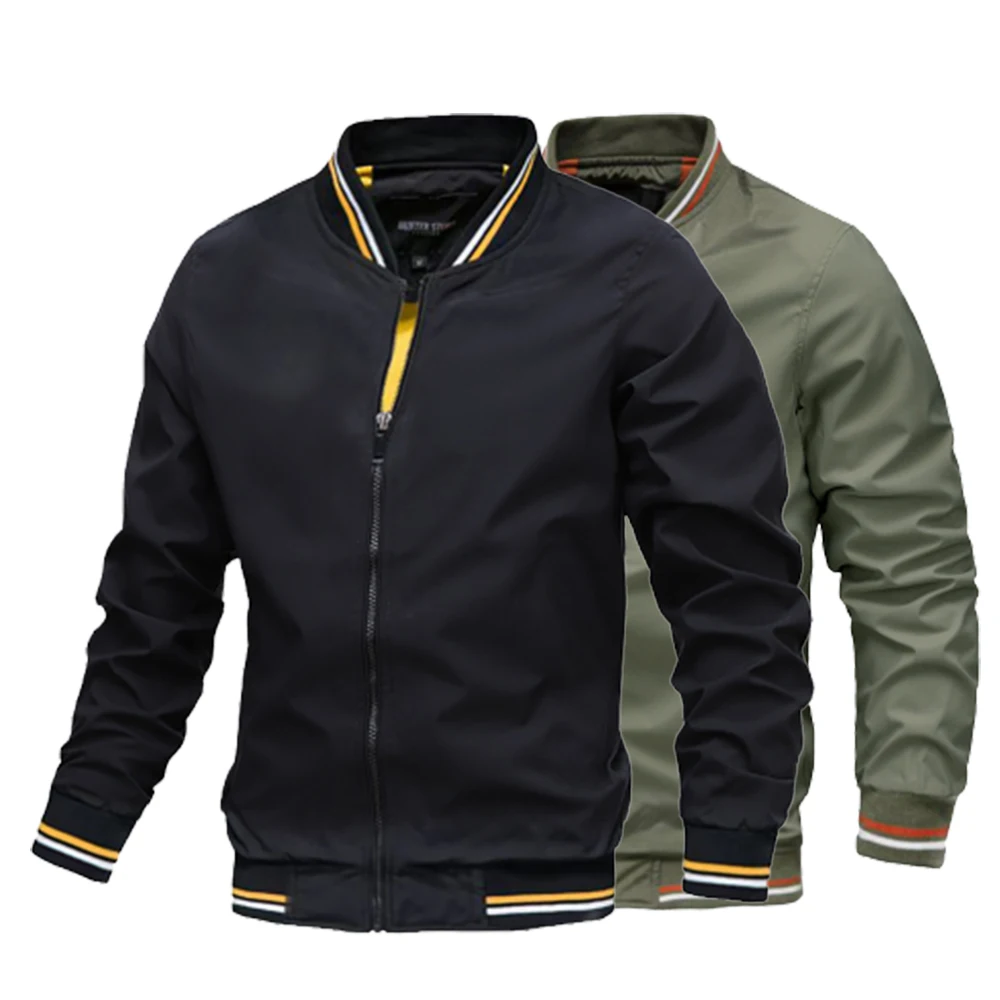 Spring Autumn Men's Stand Collar Casual Zipper Baseball Jacket Outdoor Sports Coat High Quality Windbreaker Jacket for Men