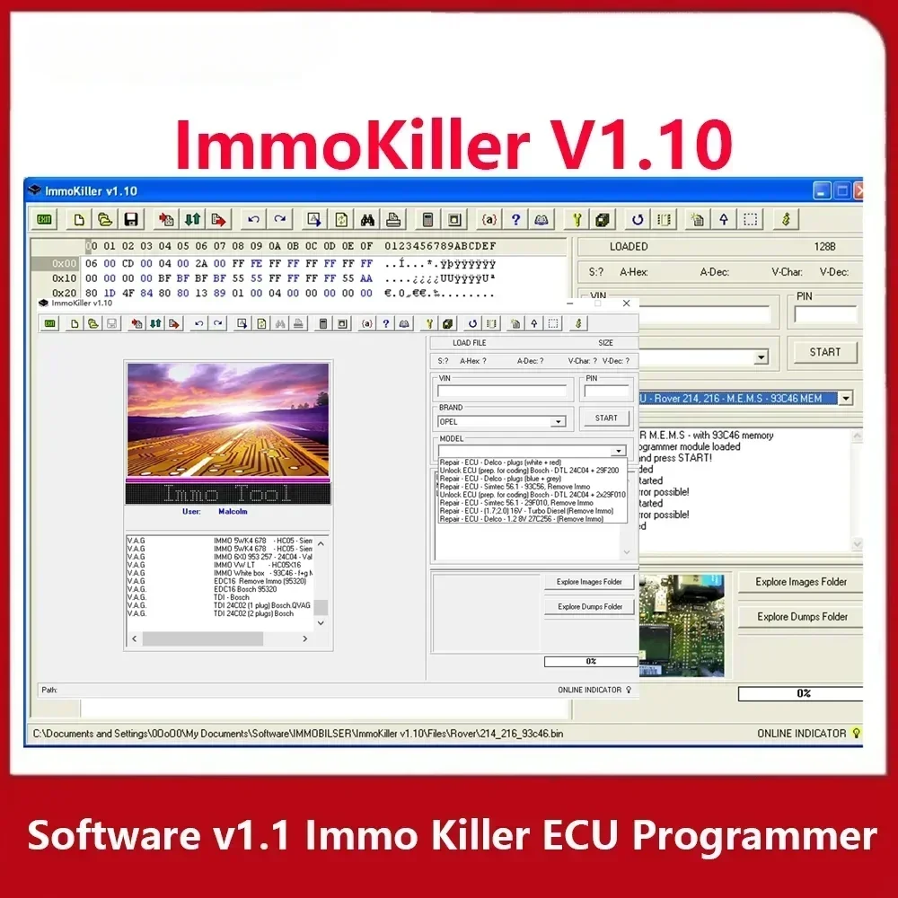 

ImmoKiller V1.10 Новое программное обеспечение IMMO Off v1.1 Immo Killer ECU Programmer Инструмент для ремонта автомобилей Пройдено добродетель иммобилайзера