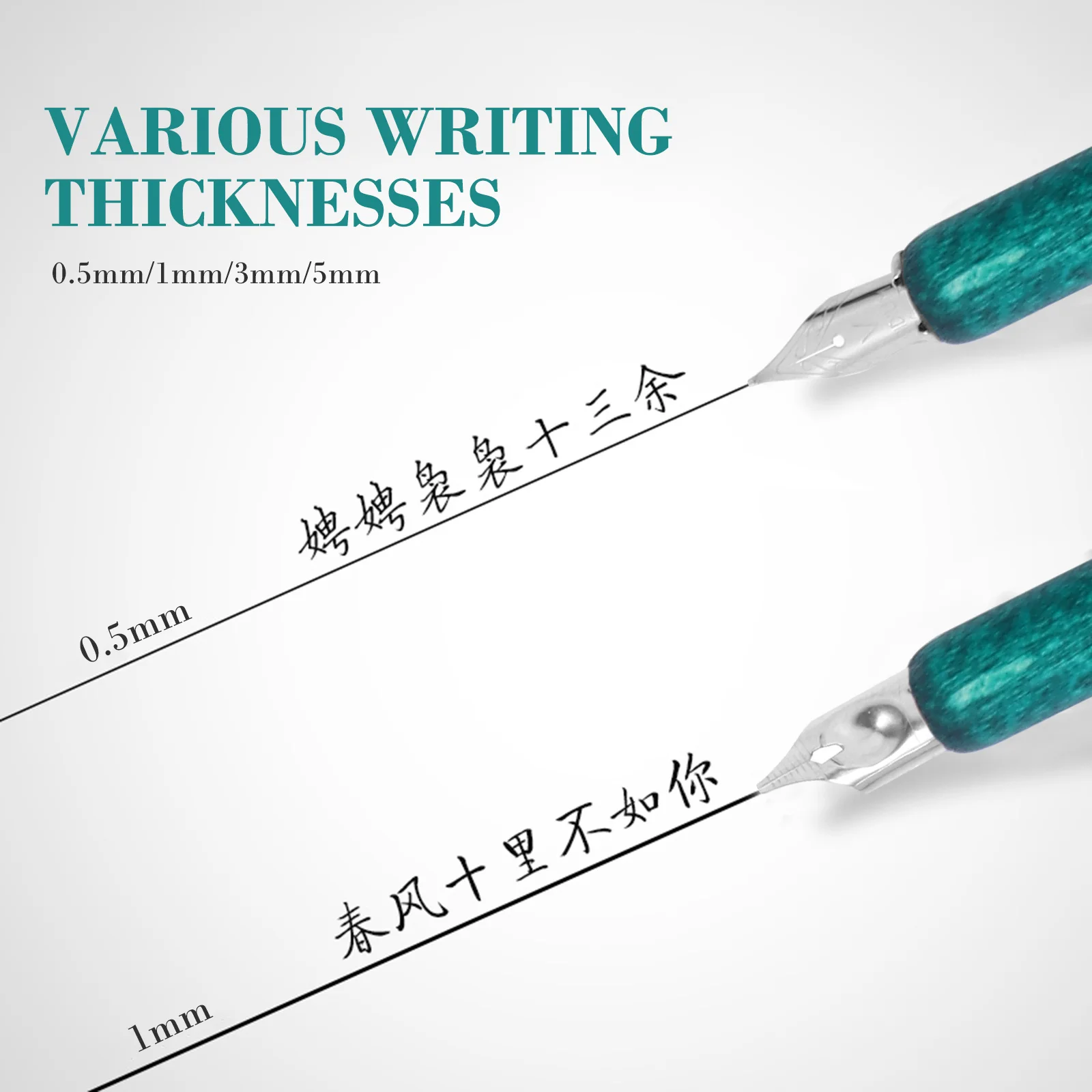 1Set Dip Pen Set Premium Retro Wood Handle Calligraphy Pens Style Smooth Ink Flow Writing Drawing Calligraphy Starter