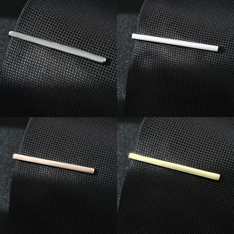 

Металлический тонкий зажим для галстука: новый, позолоченный, серебристый, черный, цвета розового золота, медный, модный, для рубашки, костюма, галстука