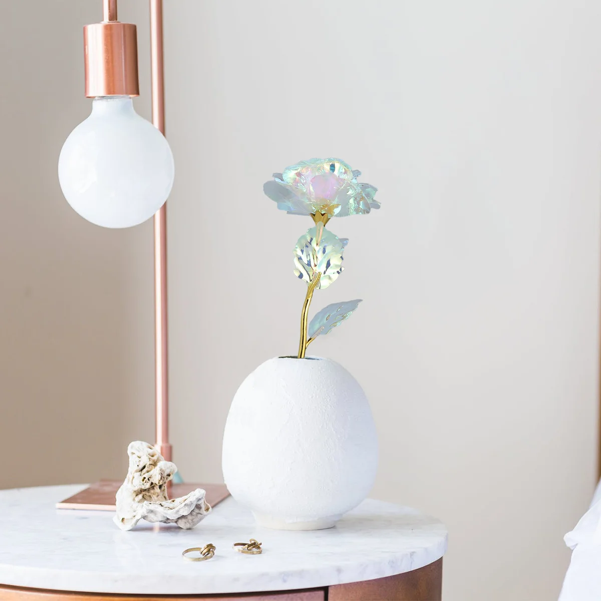 

Lifelike Glowing Rose Eternal Preserved Flower Beautiful Unbreakable Decorative Rose for Christmas Wedding Party Home Decoration