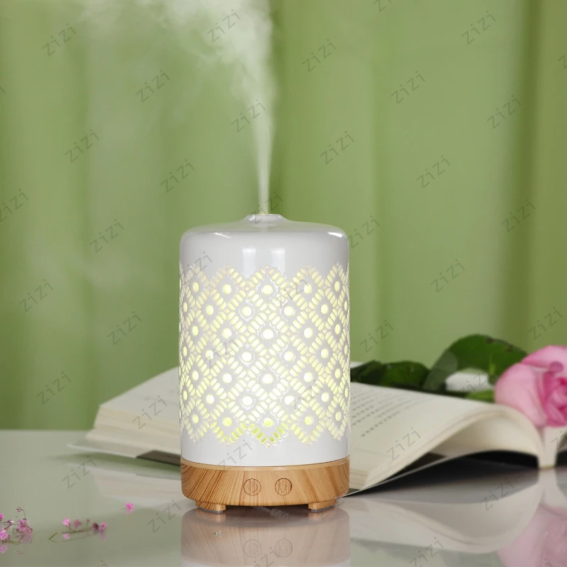 

Керамический полый квадратный круглый отверстие ультразвуковой увлажняющий аппарат для ароматерапии Радужный свет ароматерапевтический аппарат