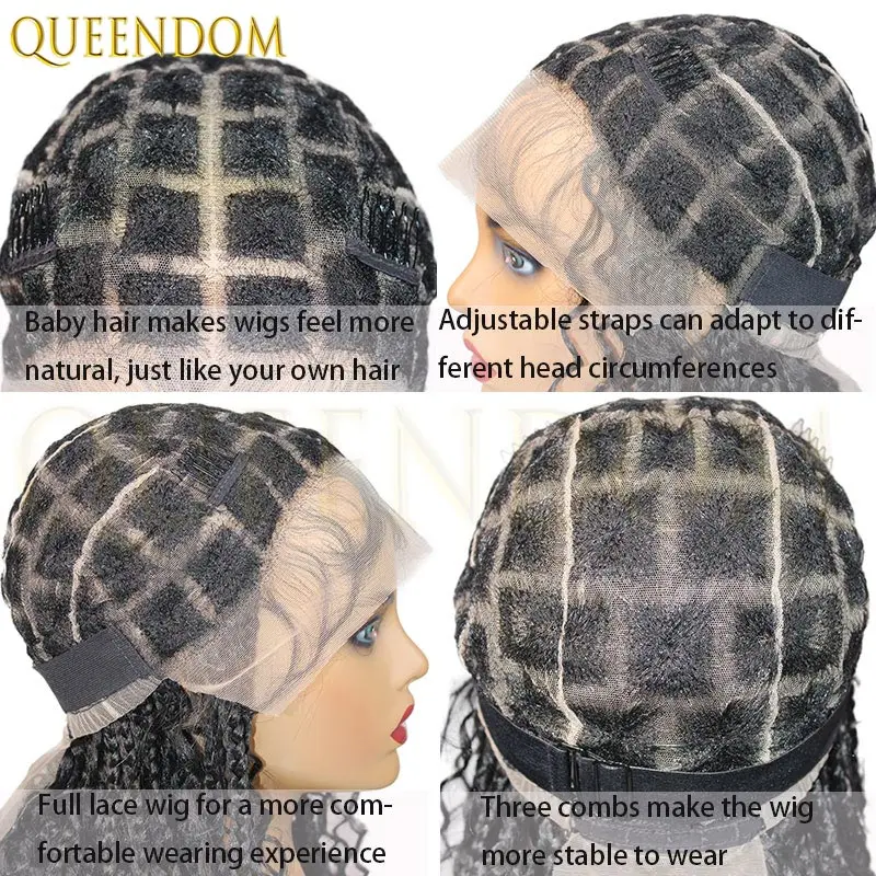 شعر مستعار صناعي بدانتيل أمامي كامل مقاس 12 بوصة للنساء ذوات البشرة السمراء مع شعر أطفال كورنو مضفر بدون عقد شعر مستعار ذو مظهر طبيعي