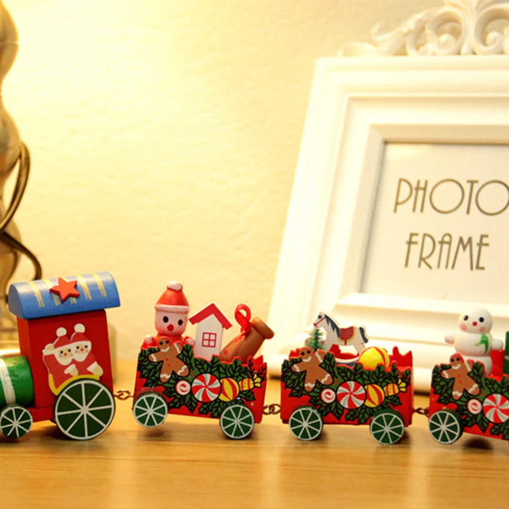 

Wooden Mini Train naments Natural Material Christmas Tree Decorations Hanging Pendant Kids Gifts Party Wedding Anniversary