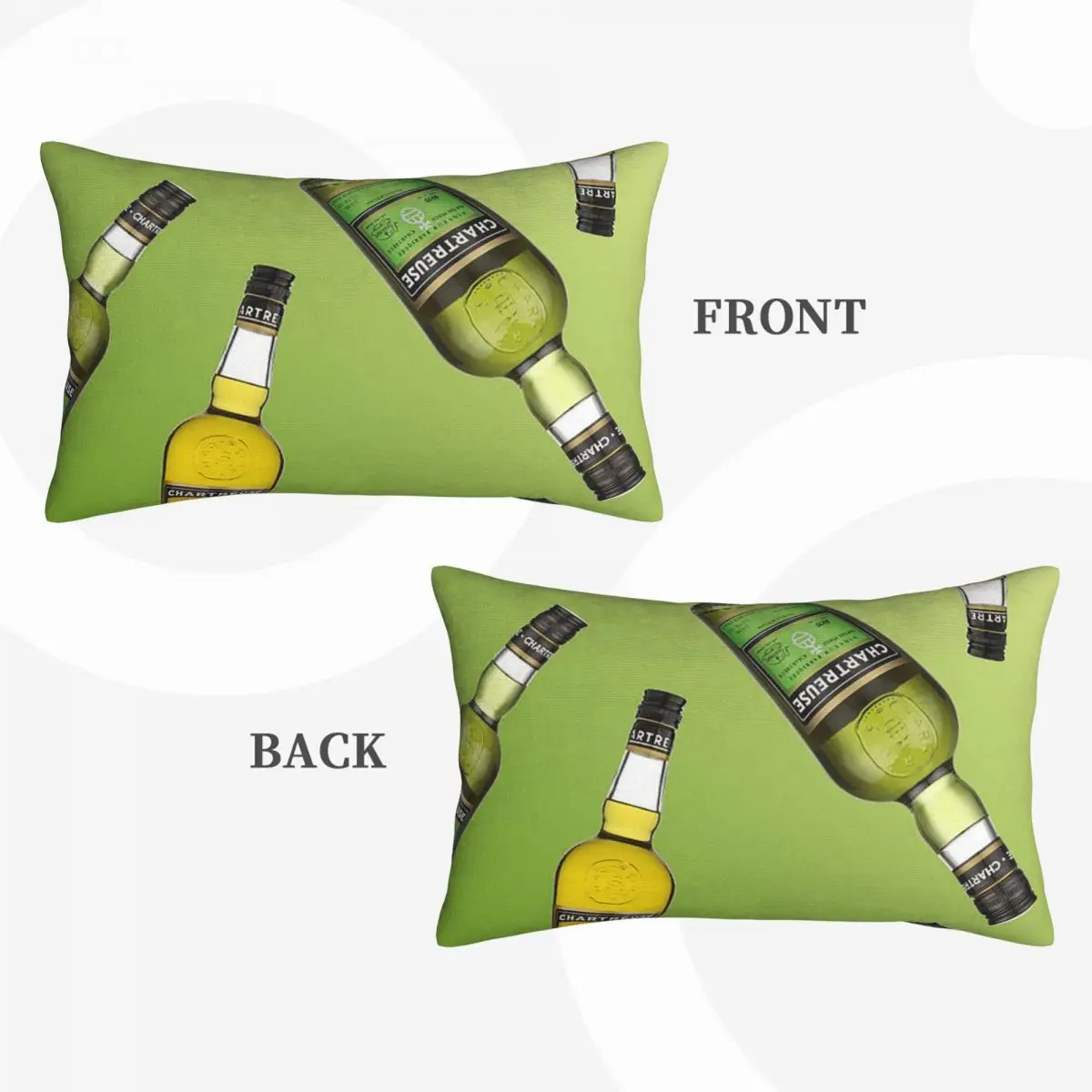 Green Chartreuse Bottle Oil Painting Drink Rectangle Pillowcase Cushion Cover Decorative Bedroom Bed Home Comfort Throw Pillow