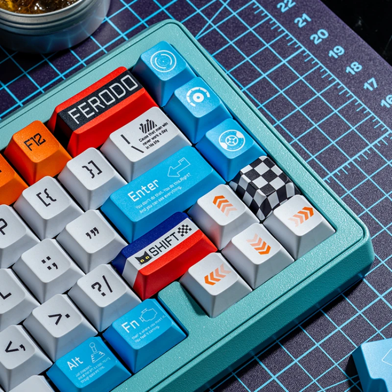 ECHOME-Juego de teclas con temática de Ford GT40, tapa de teclado de carreras personalizada PBT, OEM, perfil de cereza, accesorios de teclado mecánico