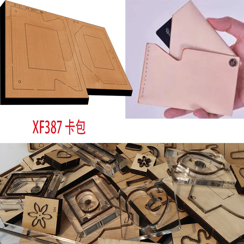 Leather Craft Punch Hand Tool Cut Knife Mould XF387 New Japan Steel Blade Wooden Die Card Holder leather craft tools