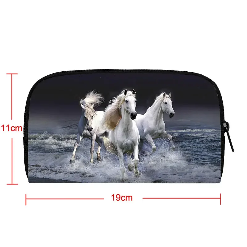 Animal Horse Print Wallet Women Money Bag Men Purses Credit Card Phone Holder Coin Bags Casual Clutch Long Wallets