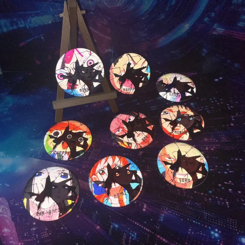 One Piece Anime Badge Pins Luffy Zoro Ace Boa Hancock Cosplay Merchandise Shiny Double Flash Reflective Anime Merch Collectible - view 2