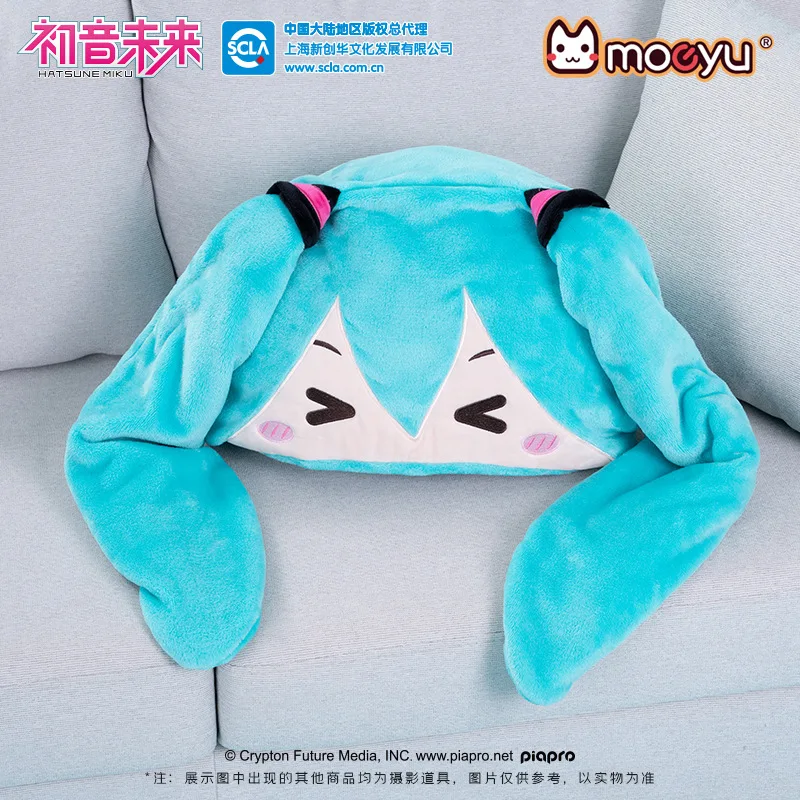 Moeyu Genuine New Anime Hatsune Miku kawaii Figure flannel hooded blanket keep warm shawl pillow Model girls christmas gift