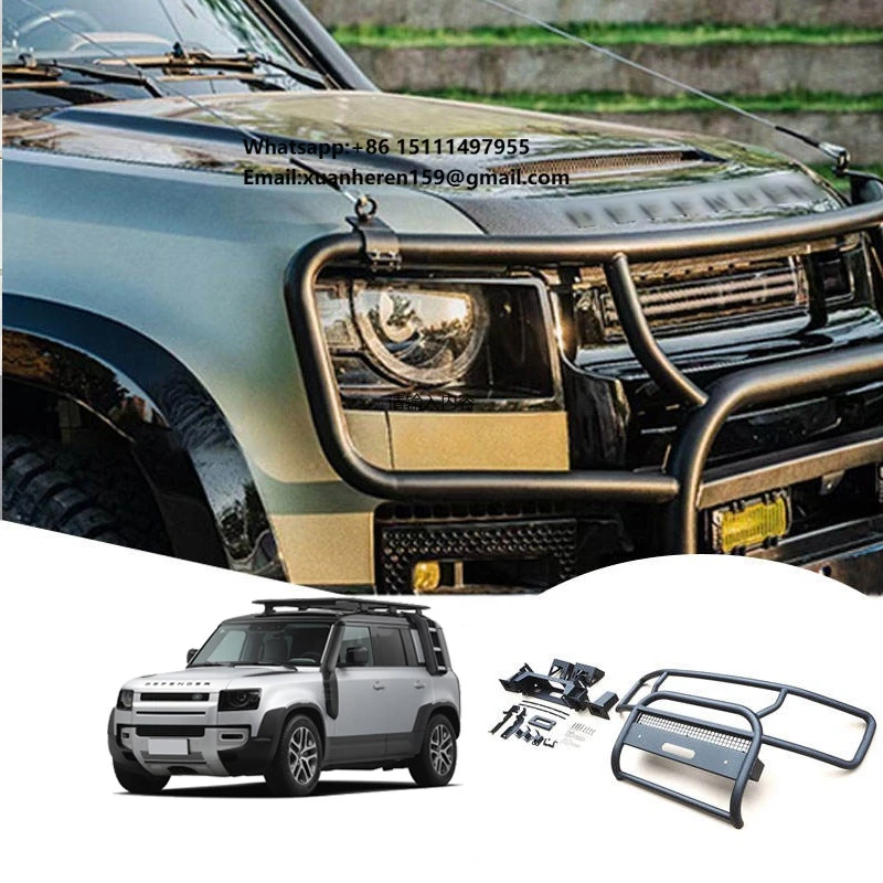 

Car Exterior Accessories Steel Front Bumper Guard Bull bar for Land Rover Defender Front Bumper with Winch Bracket 2022 2023