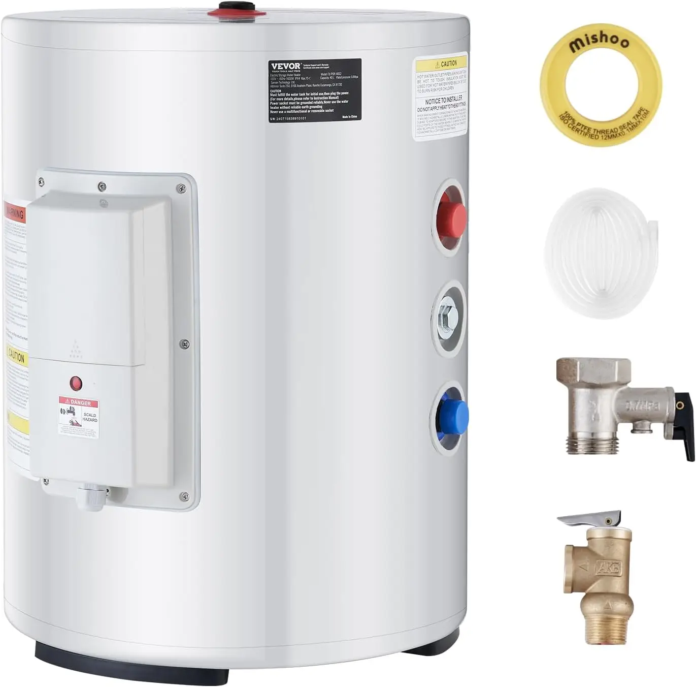 

Electric Water Heater, 10 Gallon Tank Instant Hot Water Heater, 1.6Kw Tankless Water Heater w/LED Display,Knob Control