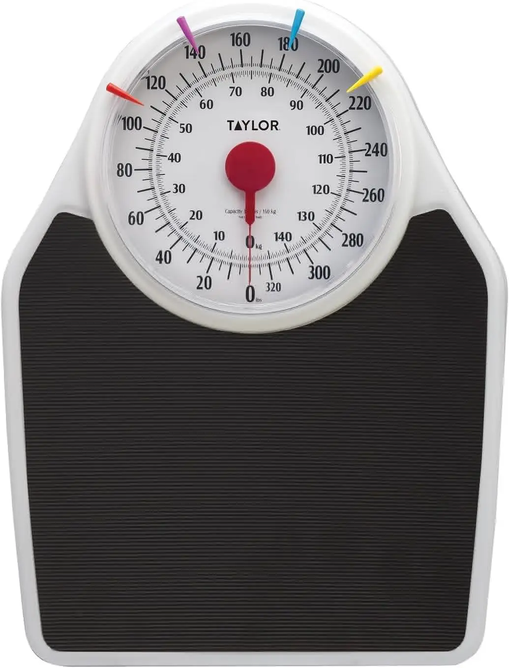

Analog Bathroom Scale with Large 7-inch Dial, 330LB Capacity, Easy-Clean Platform for Home Use