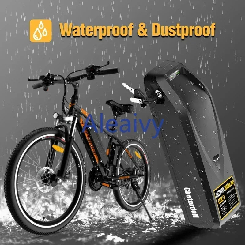 

Aleaivy 36V 48V 10Ah 12Ah 15Ah 20Ah Electric Bike Battery Hailong 18650 Cells Pack Powerful Bicycle Lithium Battery USB Port