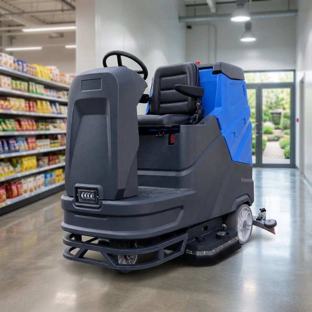 Zoyon ZY-900 Dual Brush Ride on Floor Scrubber 5600㎡/h Large Industrial Battery Floor Cleaner