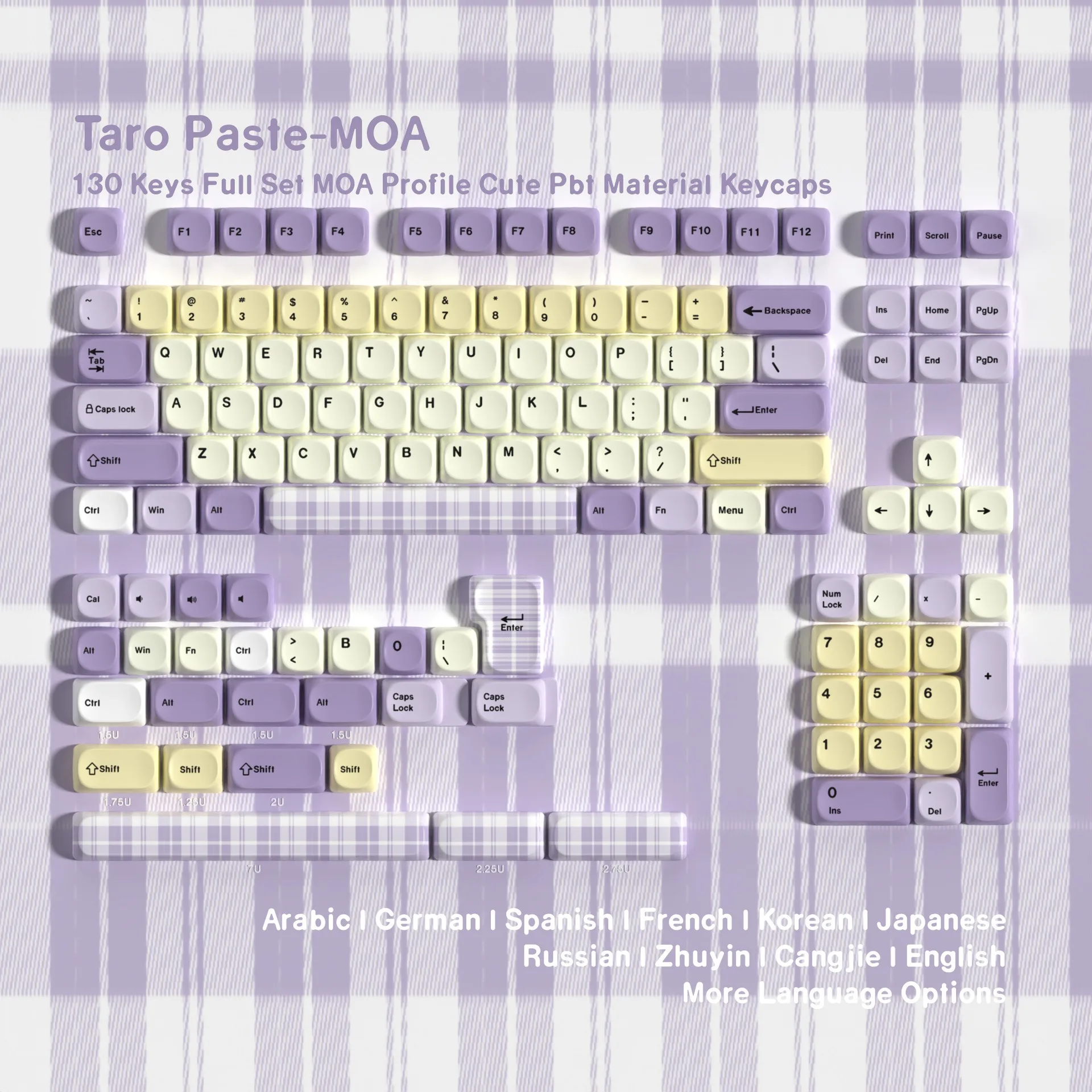MOA Profile PBT Keycaps Mechanical Keyboard Taro Keycap Korean Spanish French German UK Abnt2 Russian Arabic Japanese Key Caps