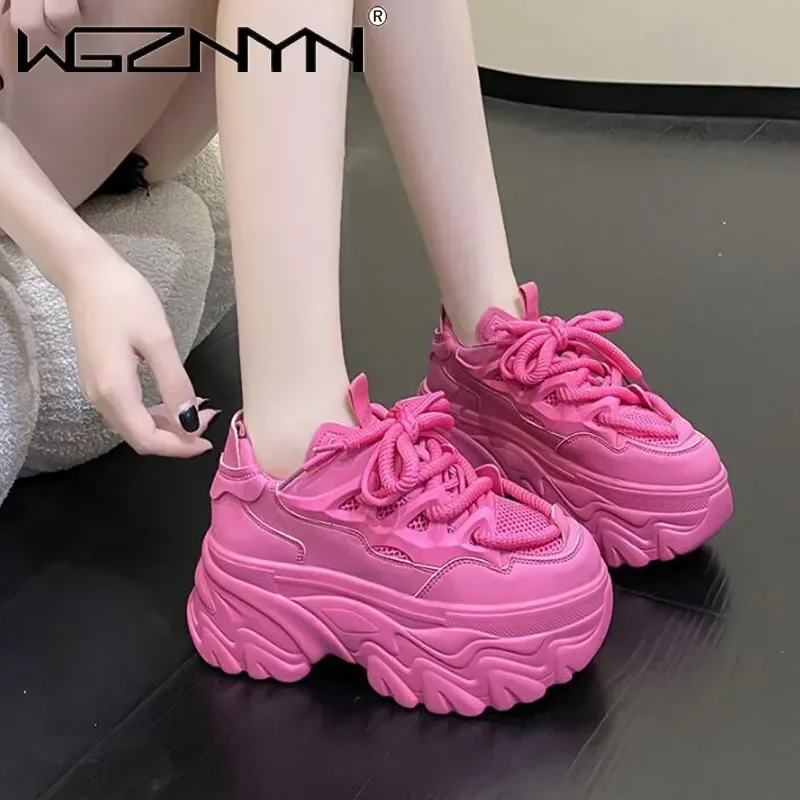 8.5CM New High Platform Sneakers Women Thick Sole Sports Ladies Trainers Vulcanized Shoes Woman Chunky Sneakers Zapatillas Mujer