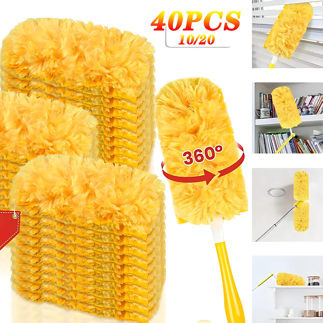 10-40PCS Dual Sided 360° Dusting Head for Cleaning Dust Cobwebs Disposable Chicken Feather Duster for Cleaning Home and Car