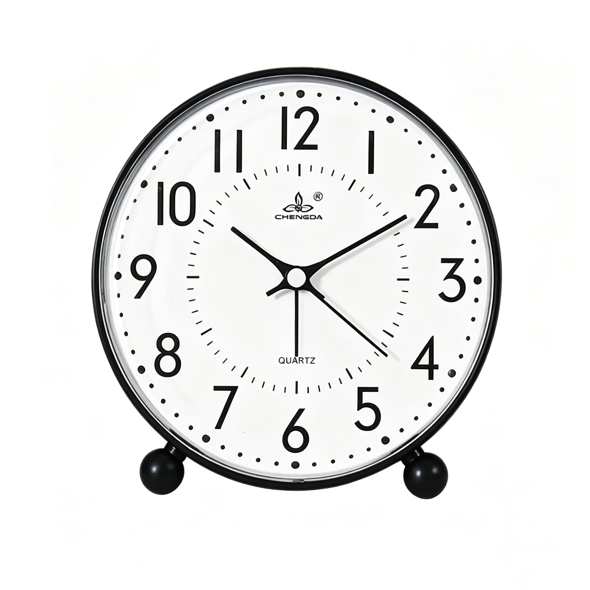 5 Inch Analog Alarm Clock Round Quartz Clock Non-Silent Battery Powered Wall Clocks Tabletop Clocks for Bedroom Office Home