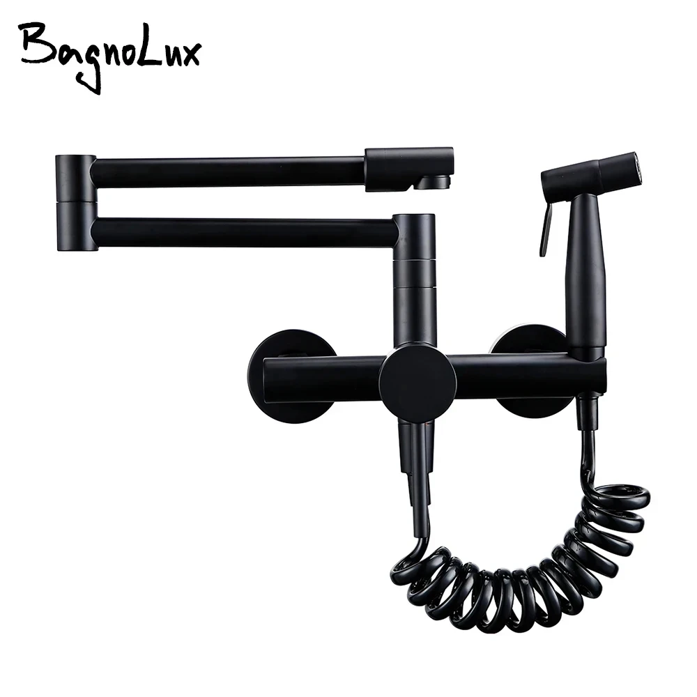 Wholesale Black Hot Sale Hot and Cold Pull Out Kitchen Mixer Tap Pot Filler Faucet Synchronize Airbrush Kitchen Faucet