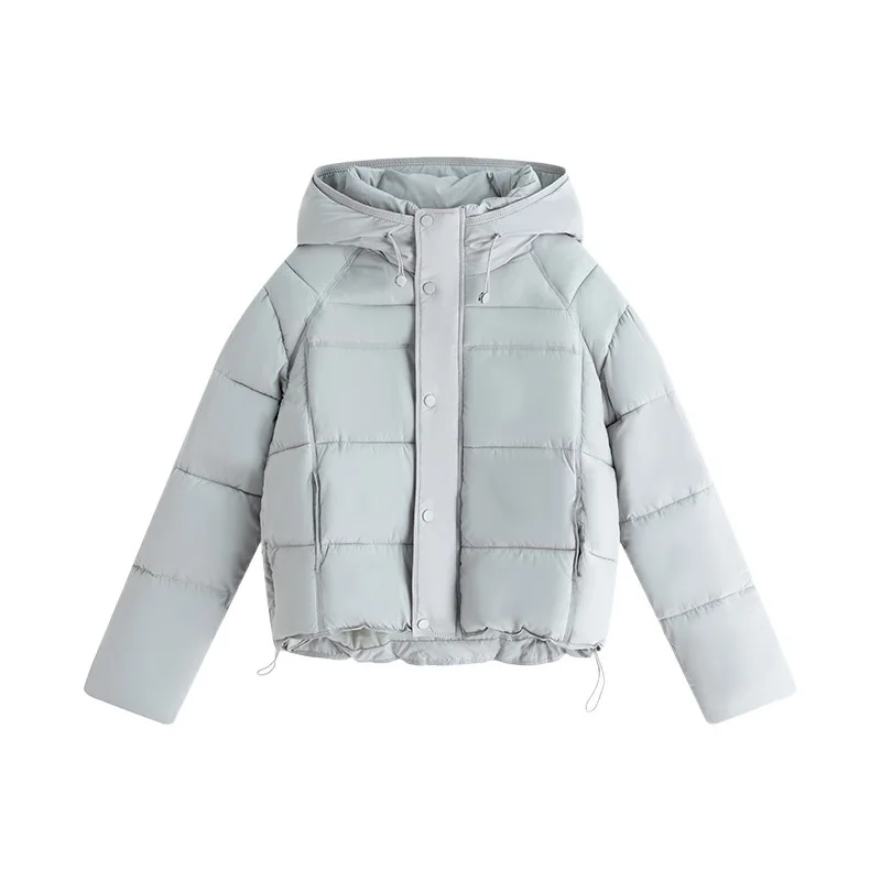 

Зимняя женская пуховая хлопковая куртка, короткая теплая свободная стильная корейская мода для похудения, компактный размер, простой дизайн, верхняя одежда