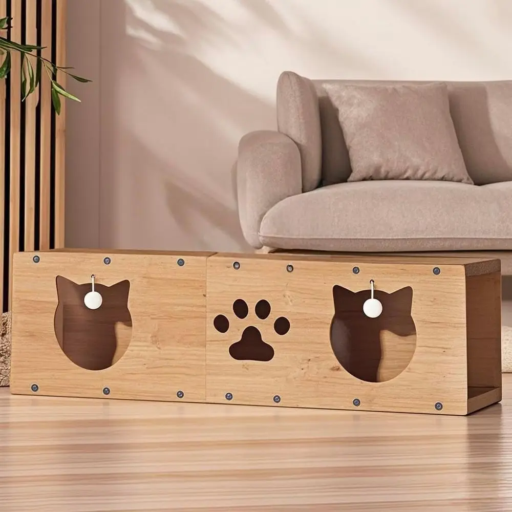 

Multi-Position Cat Tunnel with Scratching Pad, Playhouse, and Interactive Toy