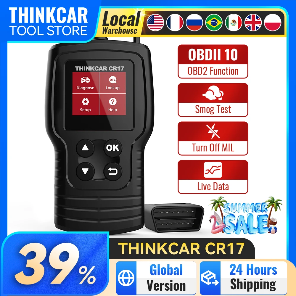 

THINKCAR THINKOBD CR17 OBD2 Scanner Check Engine Light Car Code Reader DTC Lookup 2025 Thinkcar Scan Tool Lifetime Free Update