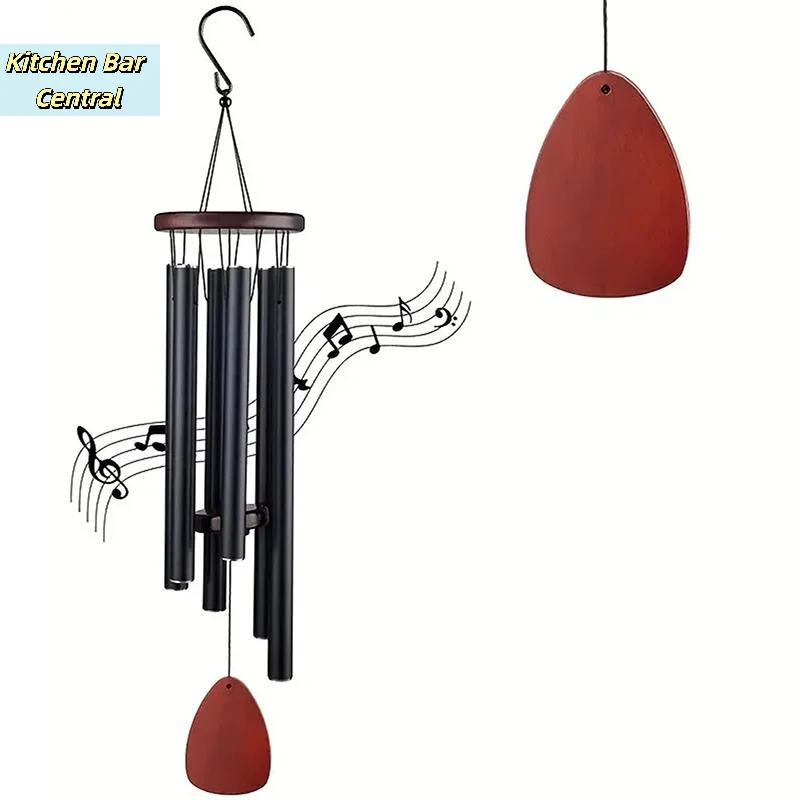 【Classic 26 Inch Aluminum Pipe Wind Chimes With Wooden Hanging Tag Farm Houses Terraced Garden Balcony Corridor Decor】