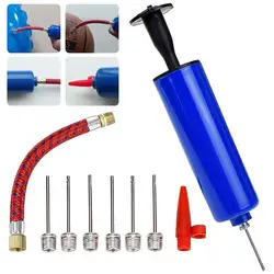 Ball Pump Set Hose Volleyball Football Basketball With Needle Hand Air Pump Balloon Ball Inflator Portable