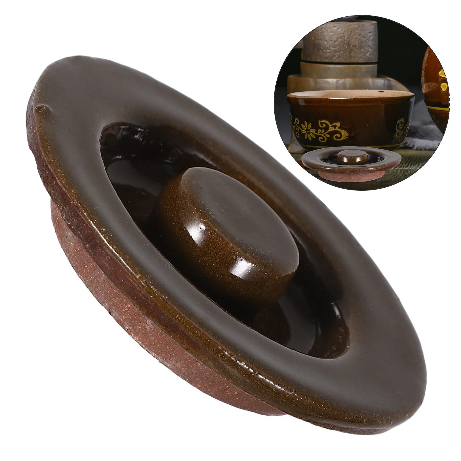 

Ceramic Fermenting Lid Weight for Pickle Can Wide Mouth Jar Replacement Multi-Function Kimchi Jar Cover
