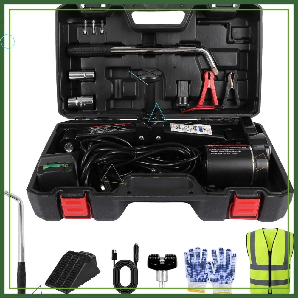 

10-in-1 Electric Scissor Jack 3 Ton Automatic 12V Car Lift Kit for Sedans SUV Tire Repair