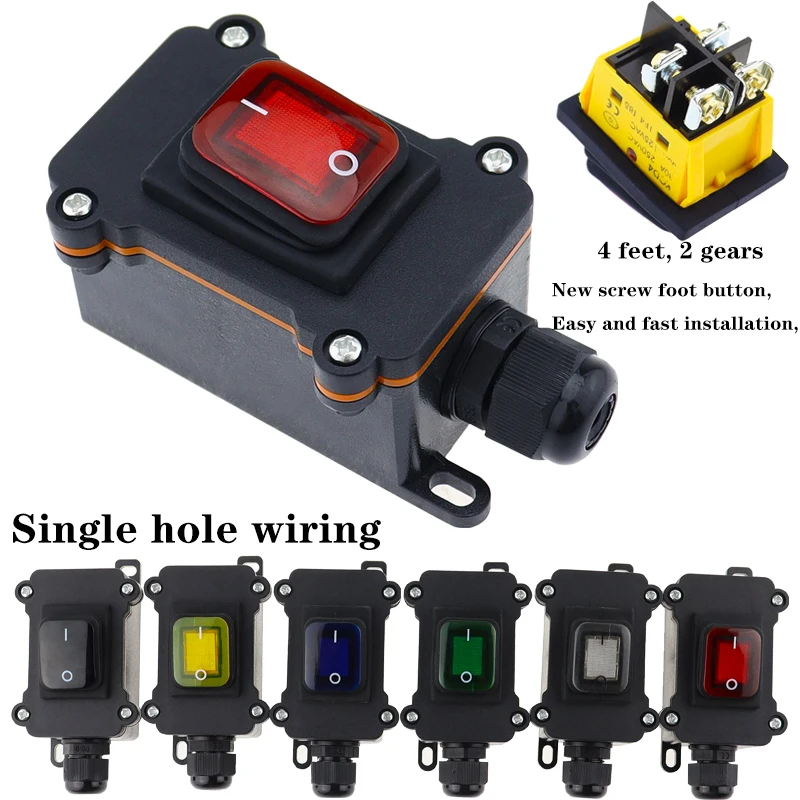 

Lnline Шнур питания 110 В-220 В 12 В-24 В Морской кулисный переключатель Вкл. Выкл. Водонепроницаемая распределительная коробка IP67 30 А Высокоточный разъем для улицы