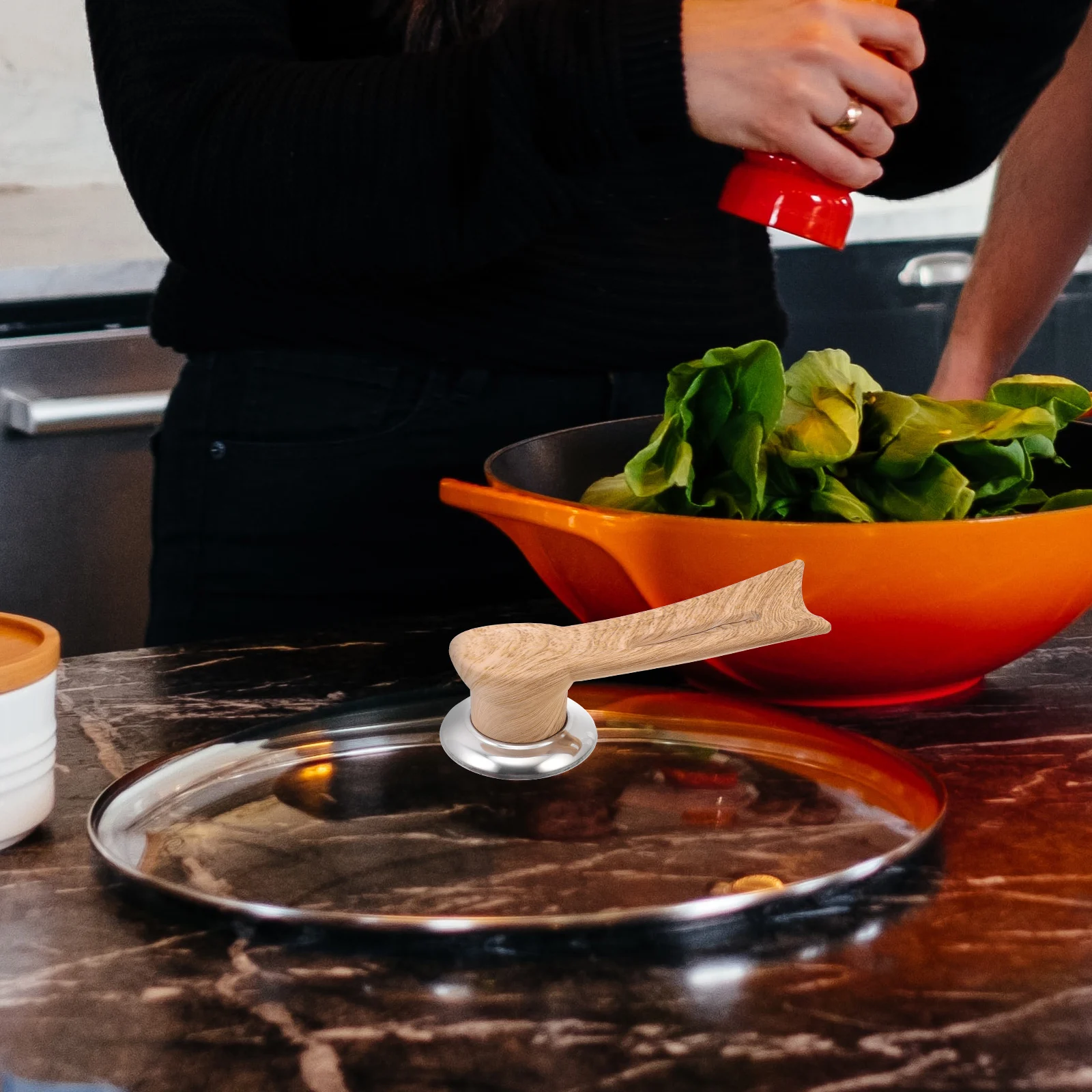 

2Pcs Pot Lid Handles Stainless AntiHot SuitableSmallHole Wok Steamer MilkPot SoupPot KitchenGrip