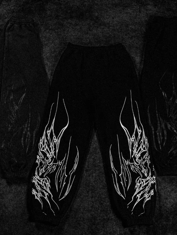 

urban streetwear joggers loose fit flame embroidery street dance casual jogger summer men soft cotton blend joggers