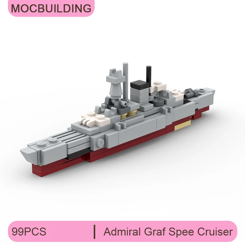

MOC Building Block﻿ Admiral Graf Spee Cruiser Model DIY Assemble Bricks Transportation Display Creative Xmas Toys Gifts 99PCS